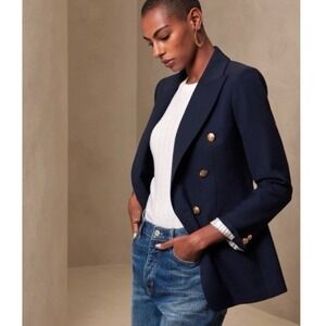 Banana Republic Blazer 4 Classic Navy Captains Double Breasted Gold Heritage